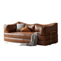 Cat claw leather sofa living room medieval style foldable dual-purpose compressed sofa bed for home small apartment module pudding sofa