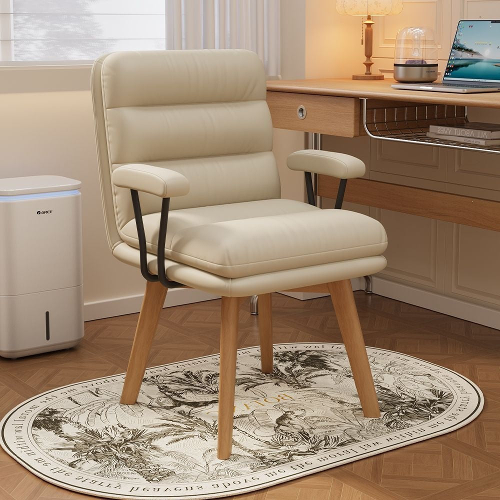 Solid wood computer chair - swivel, backrest, makeup stool, office sofa seat, ergonomic desk chair for women's bedroom