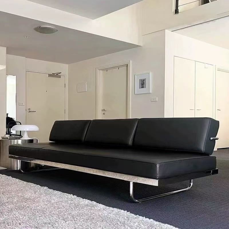 Lc5 retro classic genuine leather office nordic stainless steel studio combination casual minimalist business hotel sofa