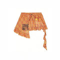 European and american foreign trade  plaid irregular skirt with tie back bow tie butt curtain for women
