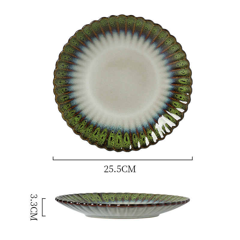 Japanese style ceramic bowls, plates, household high-looking rice bowls, soup bowls, dish sets, ins kiln turned into retro