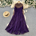 Classy sense outer wear heavy work embroidered beads sequinlacedress women's autum light mature style elegant large version skirt blouse skirt