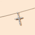 Wholesale diamond-studded cross necklace, cross-border sweater chain jewelry accessories, personalized alloy minimalist high-end pendant for women