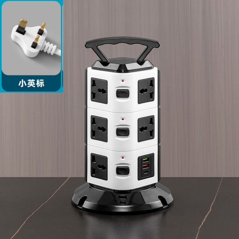 Vertical socket british standard hong kong multi-function usb universal power strip european standard household power supply american standard american