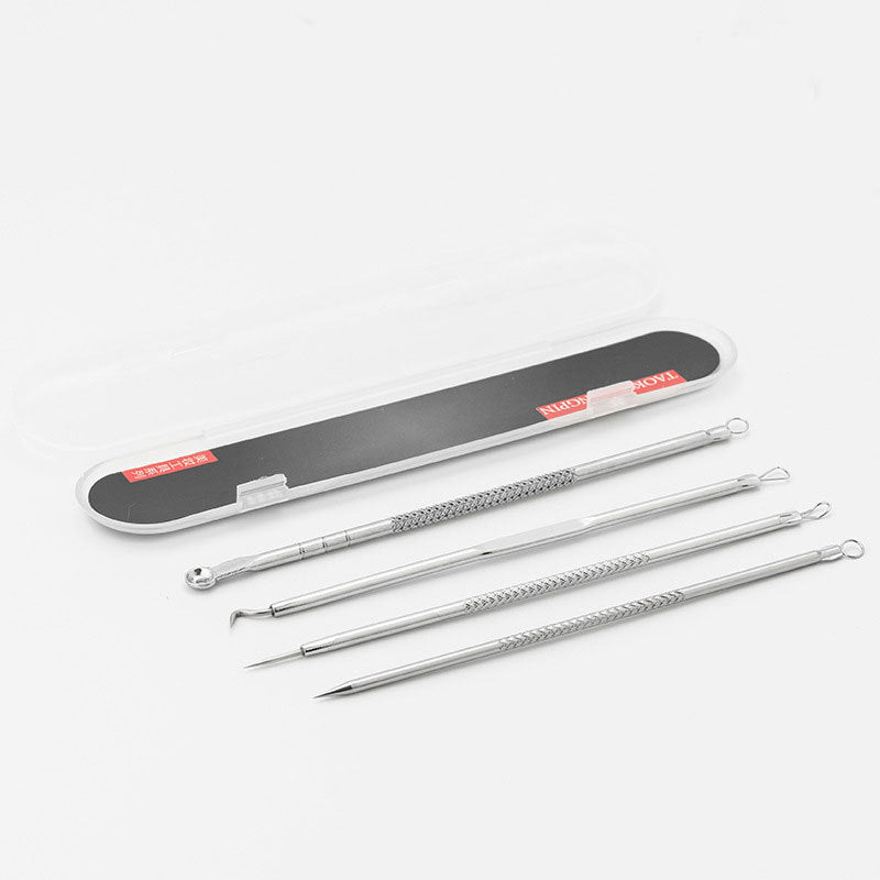 Oem in stock stainless steel acne clip suit acne needle cell clip squeeze blackhead remove acne acne tweezers tool
