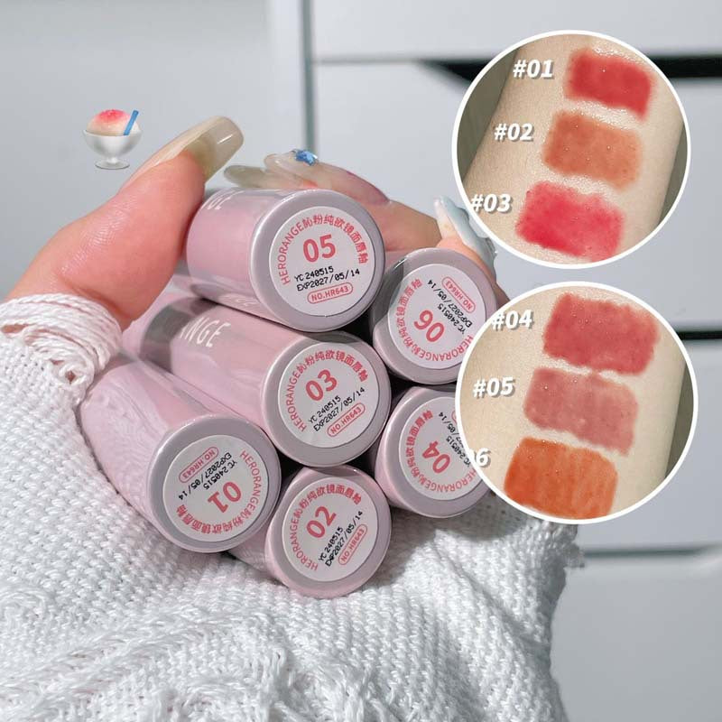 HERORANGE~ Pure Pure Mirror Lip Glaze Holds Makeup to Show Tender Water Light Dudu Lip Lipstick Natural Versatile Lip Gloss