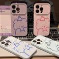 Heart-shaped large window line art crown puppy iphone 17 pro case - cute apple 18 protective cover