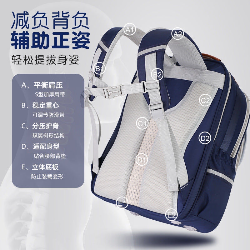 Factory direct: little yellow duck cloud elementary school backpack - available now! perfect for grades 1-6, boys and girls. spine-protecting, lightweight design for kids