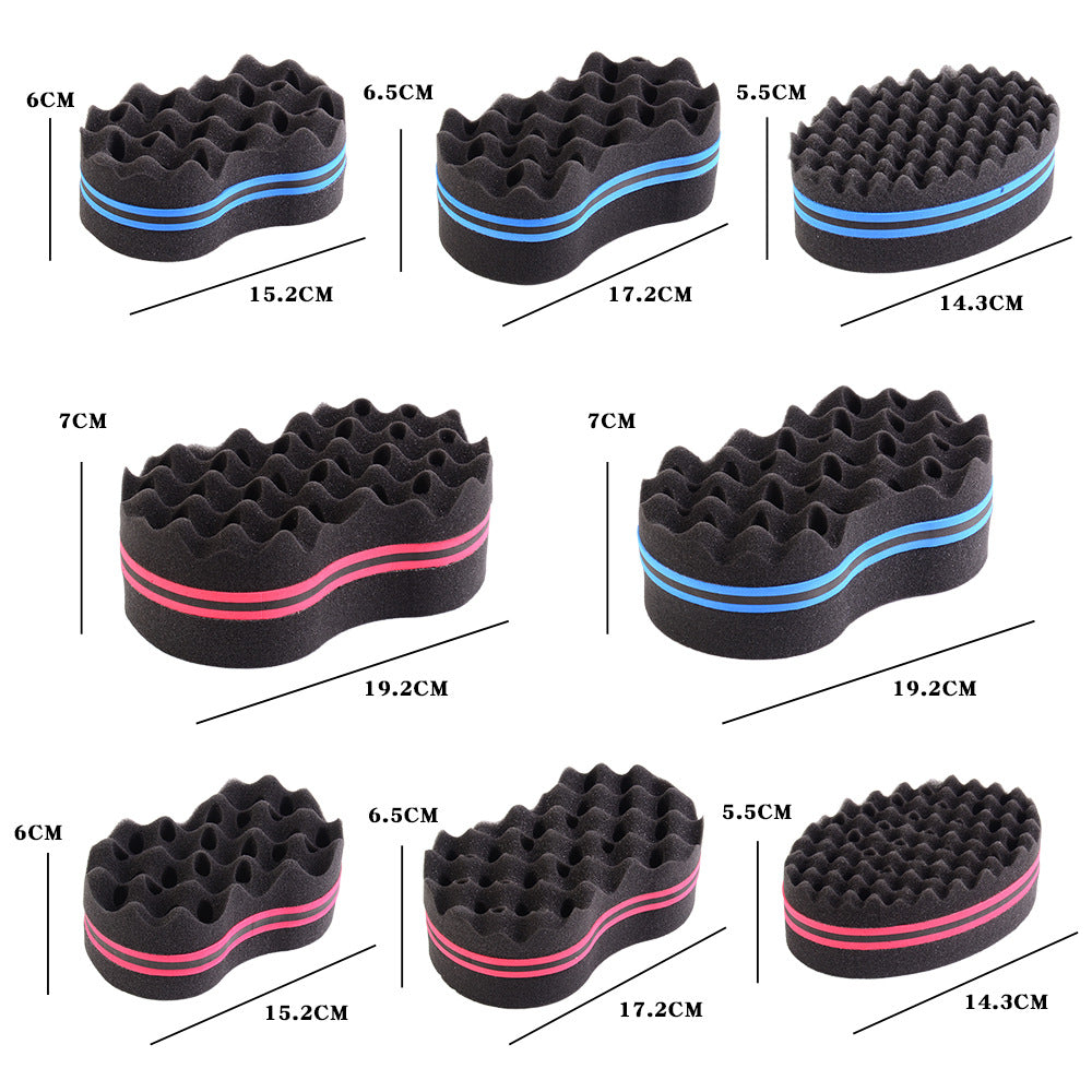Cross-border double-sided wavy sponge brush, oval brush, tinfoil perm, curly hair, single-sided small hole, dreadlocks, hair ironing tool