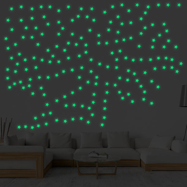New  luminous five-pointed star wall sticker living room bedroom fluorescent wall sticker self-adhesive decorative sticker painting