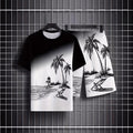 european and american men's short-sleeved and shorts sets, casual sportswear sets, 3d printed cross-border bestsellers
