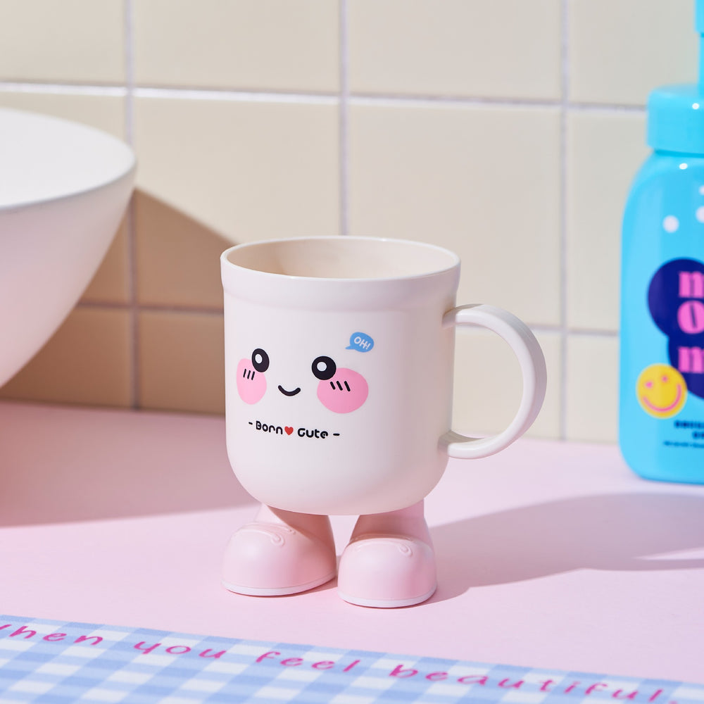 Kids brushing teeth mouthwash cup popular creative little feet drinking cup for home cartoon brushing cup plastic wash cup