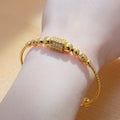 18k round ball african arabian gold women's bracelet zircon gold-plated bangle jewelry set