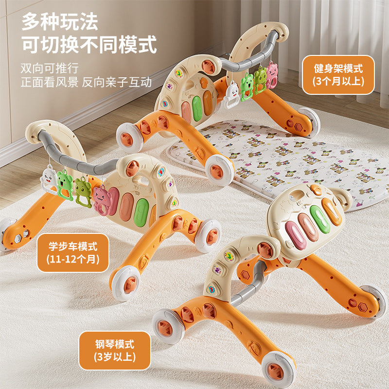 New six-in-one baby walker pedal piano 0-36 months baby puzzle early education music fitness rack