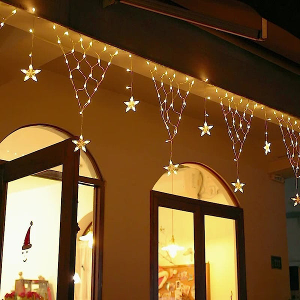 New Internet celebrity ins wind bedroom balcony triangular fishing net curtain light strip, Christmas gypsy waterproof decorative light string