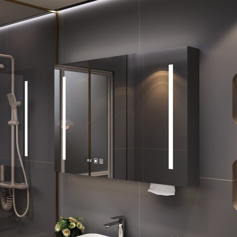 Smart bathroom mirror Solid wood separate wall-mounted bathroom mirror cabinet Locker Toilet storage locker Mirror