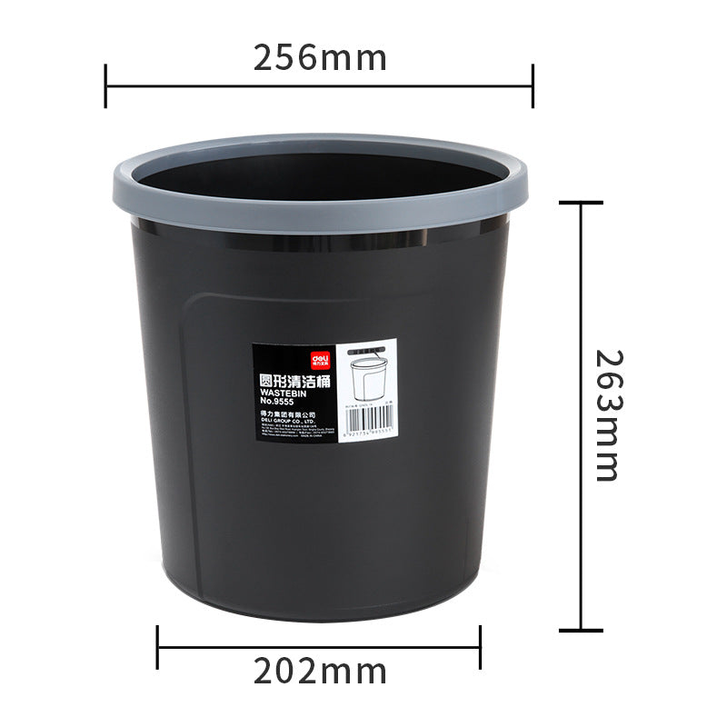 Deli 9555 trash can, office shredded paper wastebasket round confetti shell box trash can cleaning bucket wholesale