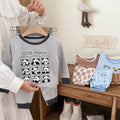 Kidsfall and wintershu velvet 320gthickenedpure cotton autumn clothes and long pants home clothes suit class a boneless baby set of two pieces