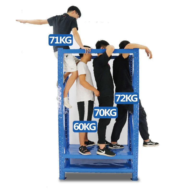 Shelf Storage rack Shelf Balcony Household floor storage rack Angle steel warehouse cargo rack Blue light shelf