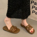 Birkenstock women's summer sandals - new 2025 retro fairy style casual soft flat beach sandals