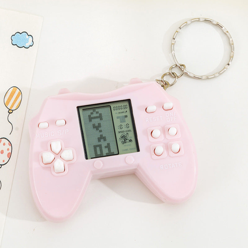 Mini tetris game console keychain - retro handheld arcade - nostalgic backpack charm - wholesale for street vendors