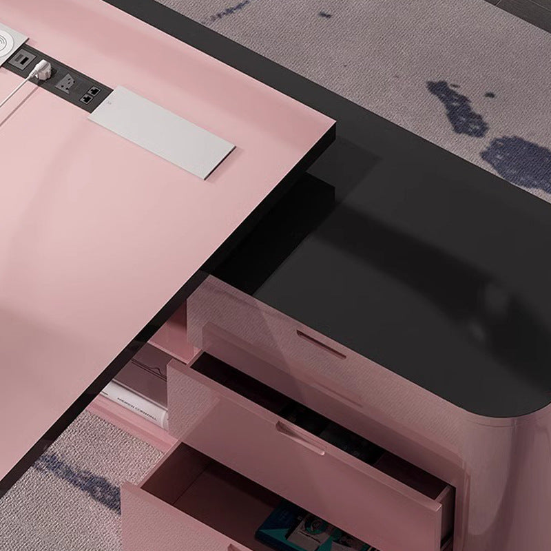 Painted office desk fashioncasual women's boss desk pink classy manager desk creative office table and chair combination
