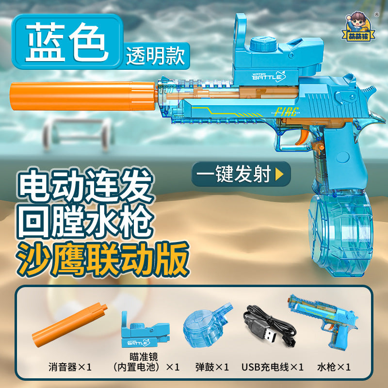 2025 cross-border electric water gun toy for kids - featuring lights, cutting-edge technology, automatic continuous fire, and powerful water spray for water fun