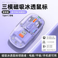M136 transparent wireless bluetooth tri-mode mouse - rechargeable magnetic charging creative gift for laptops and office use