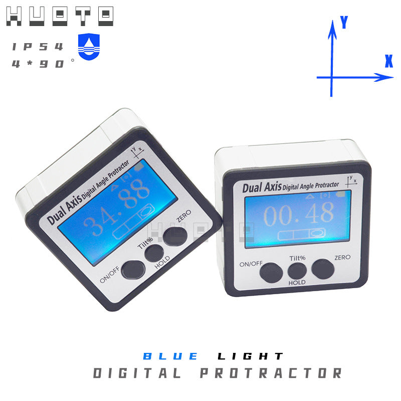 Digital display inclination box 4 * 90 with magnetic electronic digital display level 360 degrees new IP54 biaxial inclination box