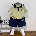 Kids' short-sleeve outfit: new summer  collection - trendy cartoon print top and stylish shorts set for toddlers and young children