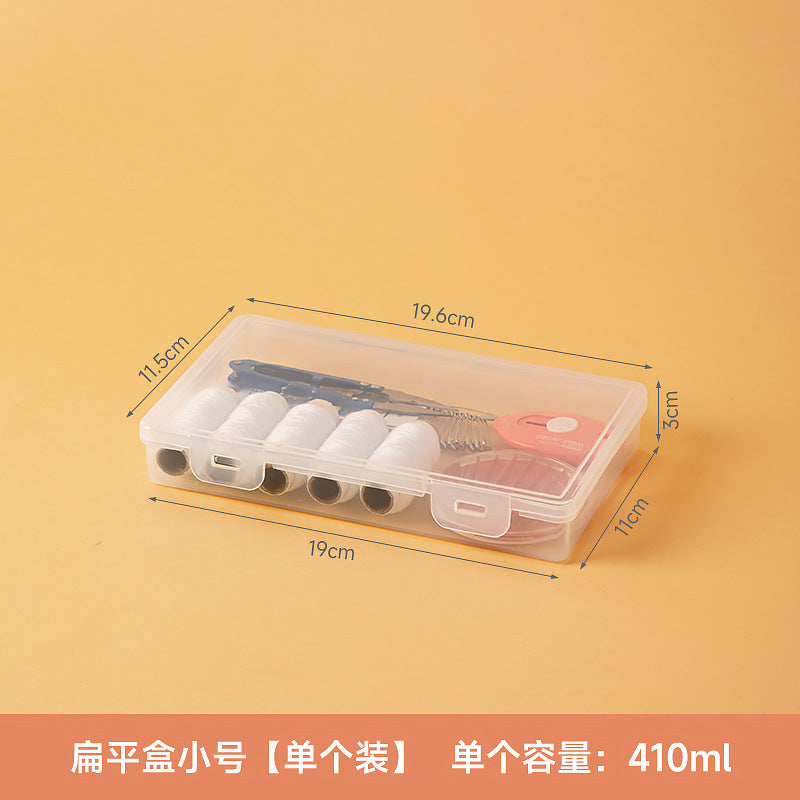 needle and thread plastic transparent storage box with lid drawer can be stacked needle box household mirror cabinet desktop storage box wholesale