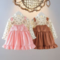 Girls' spring/autumn dress - faux two-piece set - autumn trendy baby outfit -  chic style