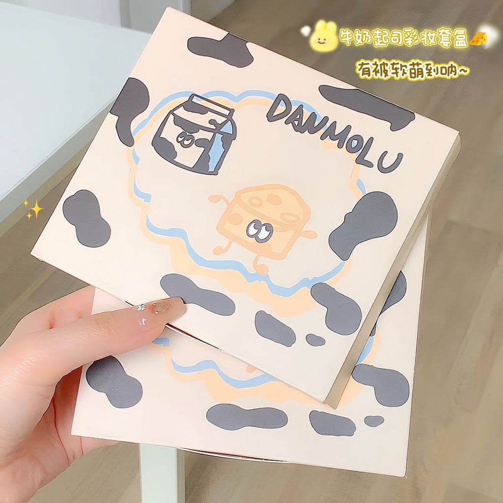 DANMOLU Milk Cheese Makeup Kit Eyeshadow Plate Matte Lip Glaze Blush Gift Box Student Lipstick White