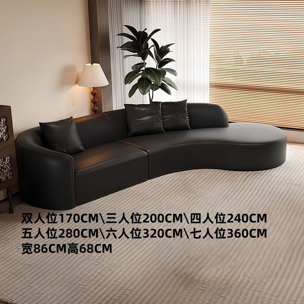 Black retro sofa small apartment popular curved clothing store rest area reception light luxury office reception and negotiation