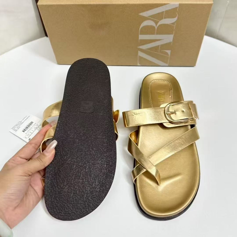 Za2025 new summer flip-flop sandals - versatile korean style flat sandals for everyday wear