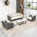 Modern minimalist office sofa and coffee table set - ideal for business reception, client meetings, and executive lounges