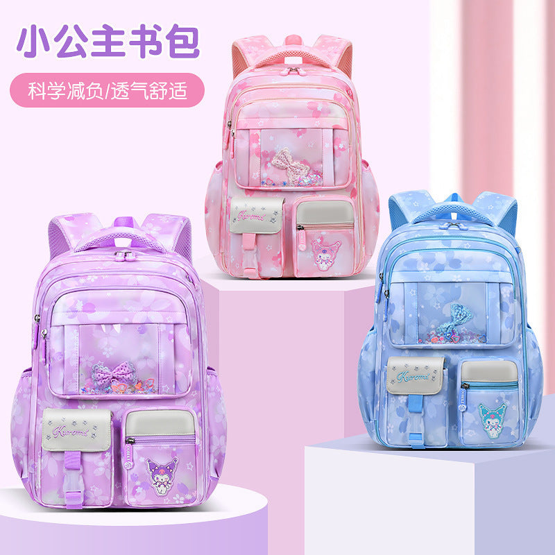 Kuromi - new 2025 lightweight school bag for girls, designed for first to third grade elementary school students - reduces burden, suitable for sixth grade (year 6)