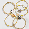 Halloween bracelet wholesale fashionstylishniche style pumpkin ghost cat festival oil drop diamond elastic bracelet for women