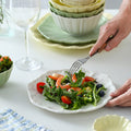 Embossed retro ceramic dinnerware set - french style, high-end steak plates, dessert plates, and salad bowls for home use