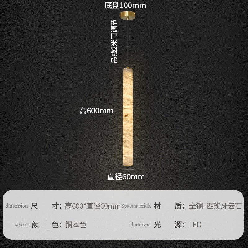 Milky white style spanish marble chinoiserie background wall restaurant decoration guest room bedside cross-border full spectrum full copper chandelier