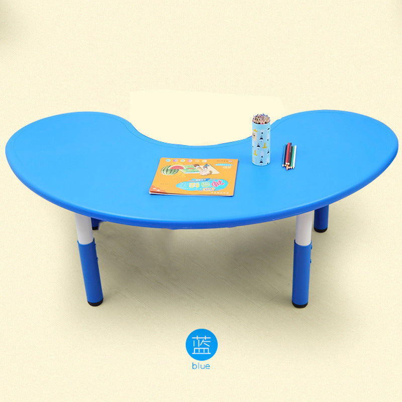 Children's table and chair set Kindergarten table and chair Baby painting game learning desk Plastic lifting moon creative table