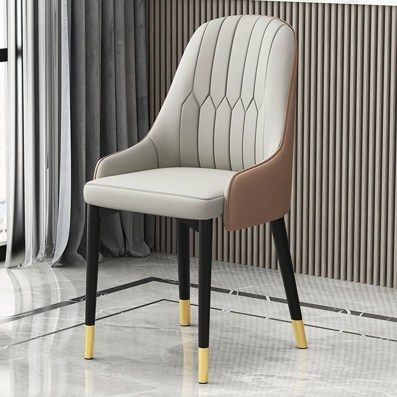 Hotel & home light luxury dining chair - minimalist modern backrest stool, office chair, restaurant leisure chair, dining table chair - metal & other materials