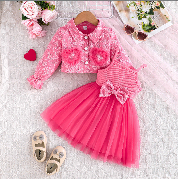25 years of european and american new arrivals: trendy heart-embellished outerwear tops + camisole dresses - hot-selling cross-border products for girls