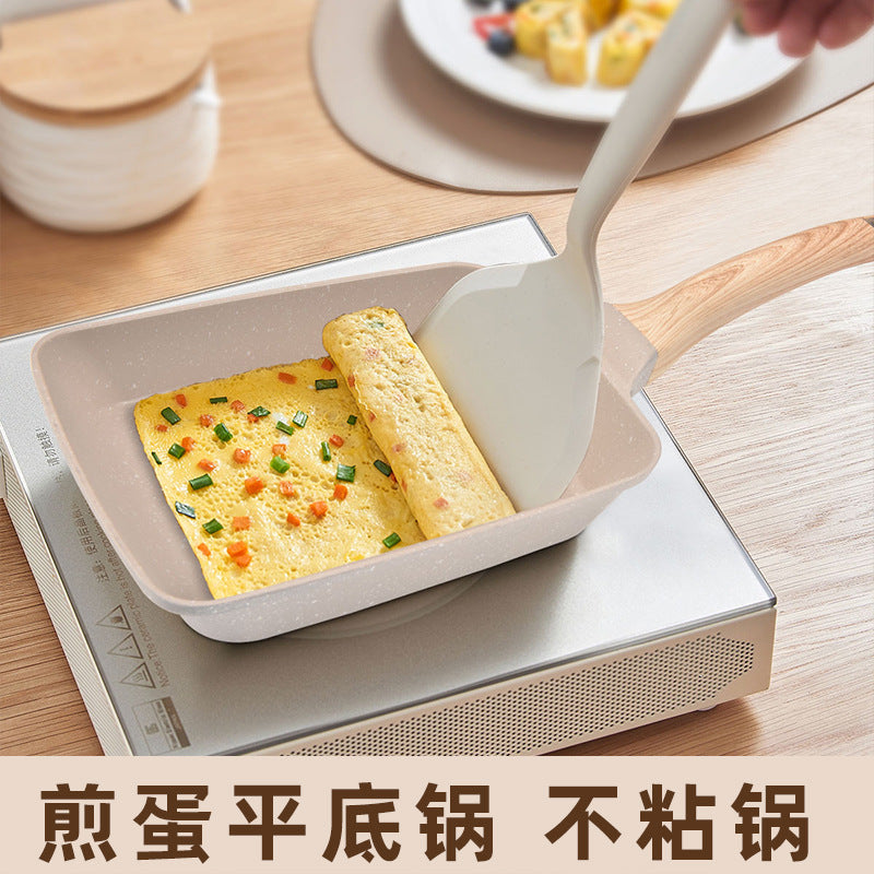 Tamagoyaki household medical stone omelette pan die-cast square steak frying pan induction cooker neutral pancake pan wholesale