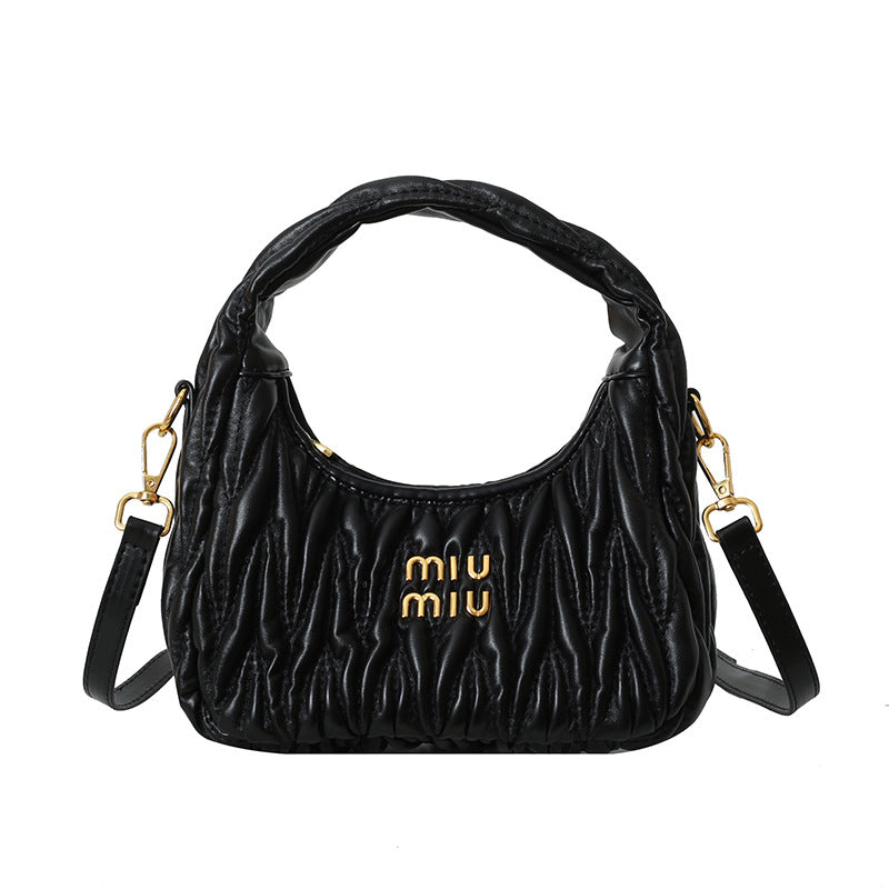 Fashion bag shoulder 2025 crossbody bag new arrival cloud pleated armpit classy crescent satchel bag