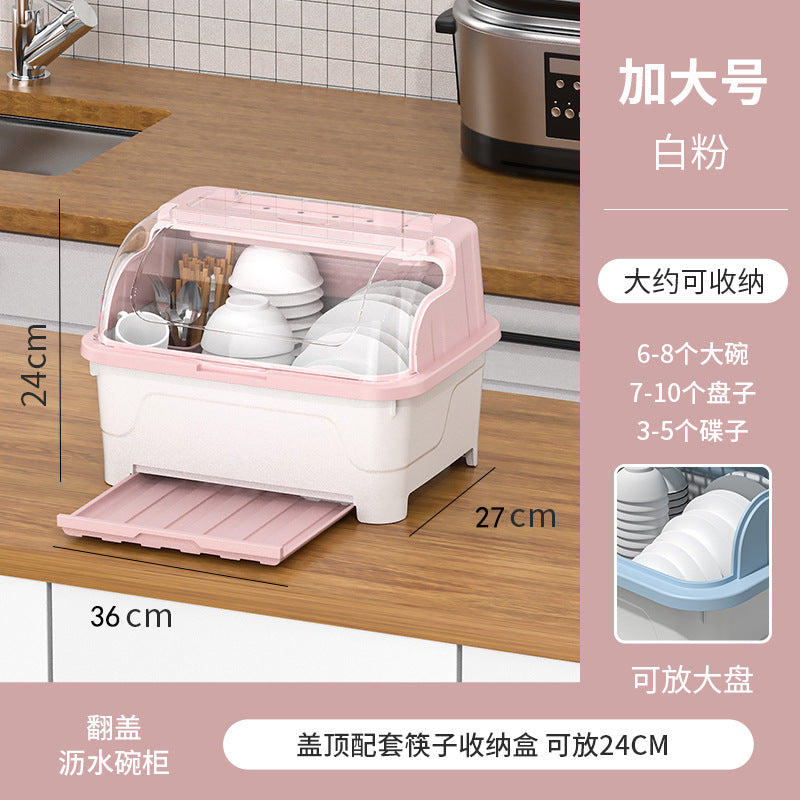 Drain cupboard kitchen bowl tableware box for home storage box with lid bowl rack dishes dishes rack dormitory