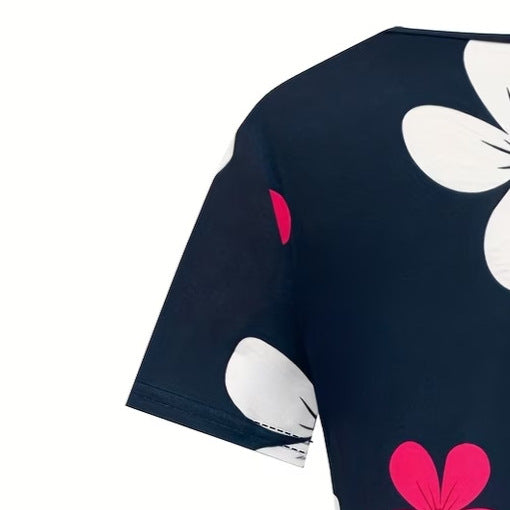 wholesale women's short-sleeved dresses, fashionable women's dresses for spring, summer, and autumn, new cross-border printed designs