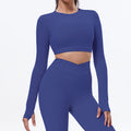 New women's open-back long sleeve sports bra - beautiful back yoga top, pilates, outdoor workout, high-elasticity fitness tank top