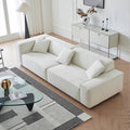 Wabi-sabi style linen three-person fabric sofa small apartment living room b&b tofu block classy cotton and linen cream style removable and washable