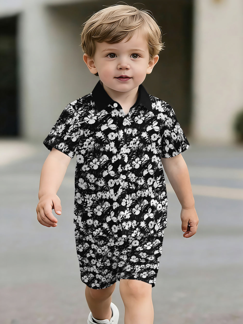 hot-selling children's short-sleeved shirt set, casual shirt set, summer simple stripes, dropshipping available
